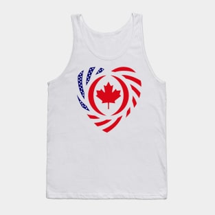 Canadian American Multinational Patriot Flag (Heart) Tank Top